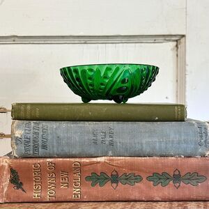 Vintage Anchor Hocking Forest Green Footed Candy Dish